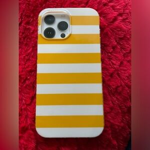 IPhone 13 Case, IPhone 12 Pro Max Case, Yellow and White stripes color.